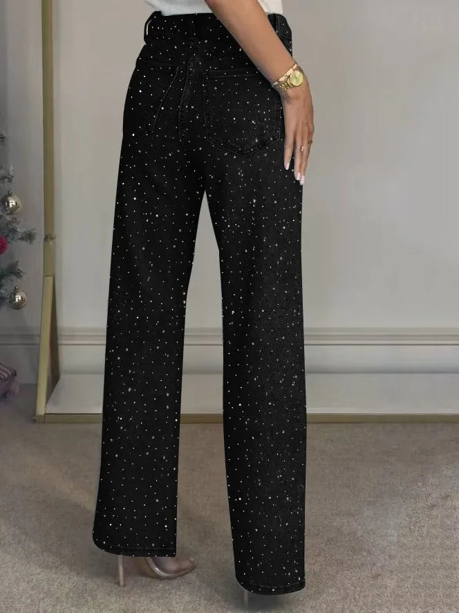 ELENA | JEANS DENIM CON STRASS