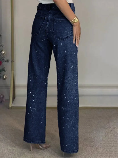 ELENA | JEANS DENIM CON STRASS