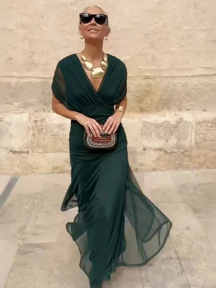 Delfina | Vestido Largo de Gasa Elegante