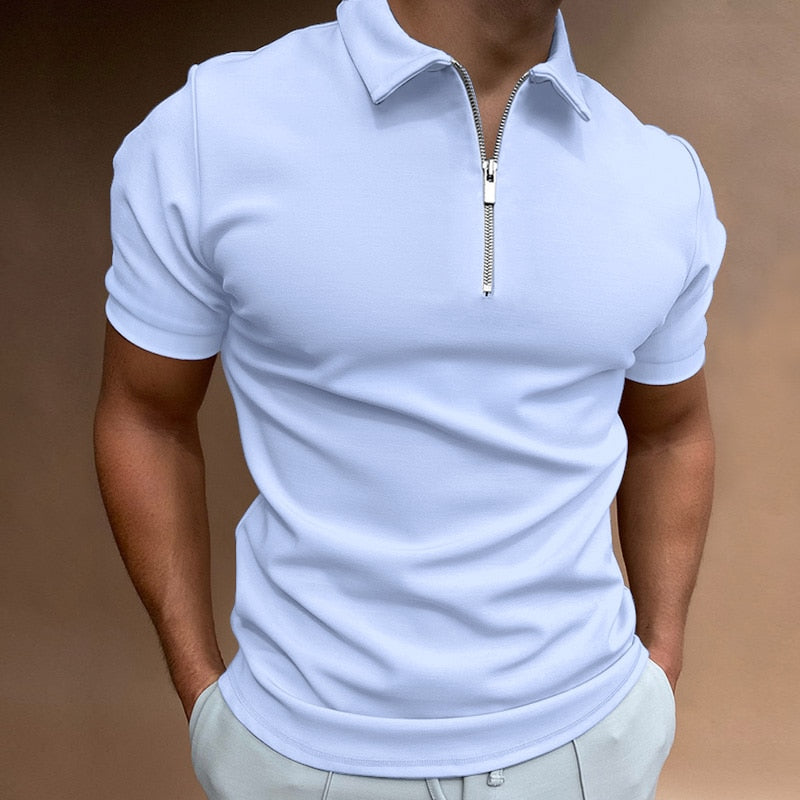 Zip-up Polo Shirt