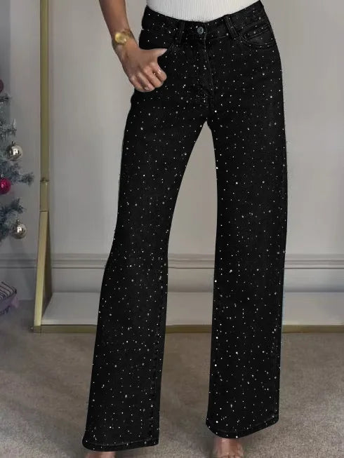 ELENA | JEANS DENIM CON STRASS