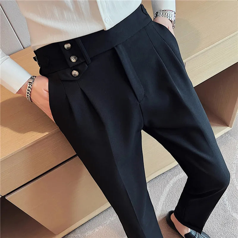 High-Rise Slim Dress Pants