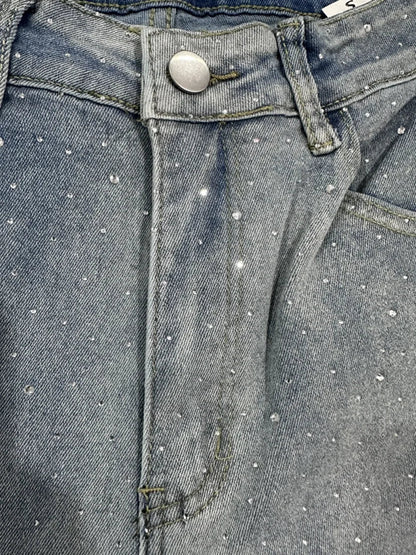 ELENA | JEANS DENIM CON STRASS