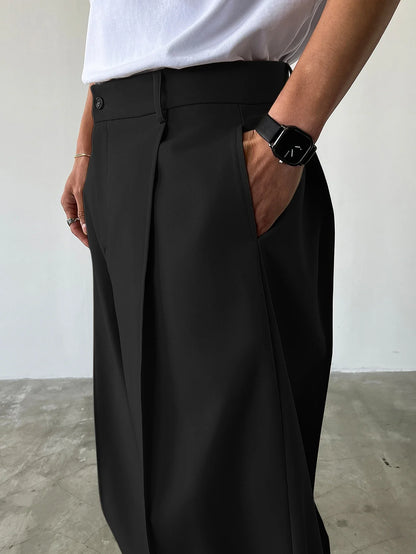 High-Waisted Wide-Leg Dress Trousers