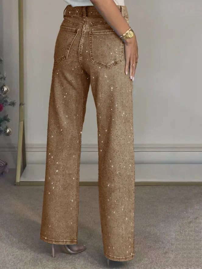 ELENA | JEANS DENIM CON STRASS