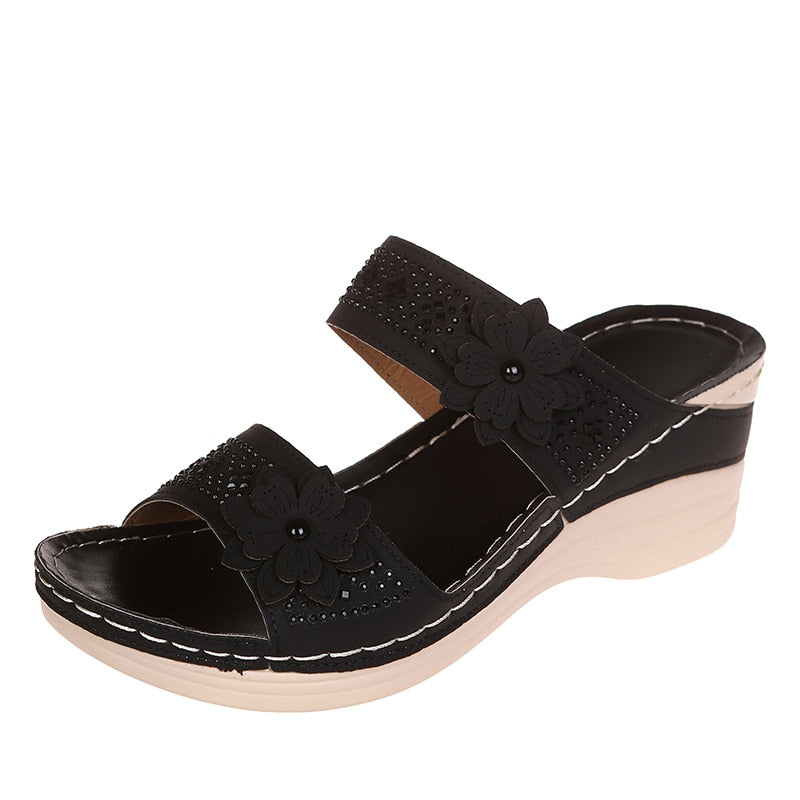 TALÍA | SANDALIAS DE CUÑA FLORAL