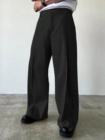 High-Waisted Wide-Leg Dress Trousers