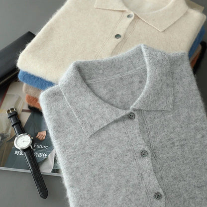 Cashmere Polo Collar Cardigan