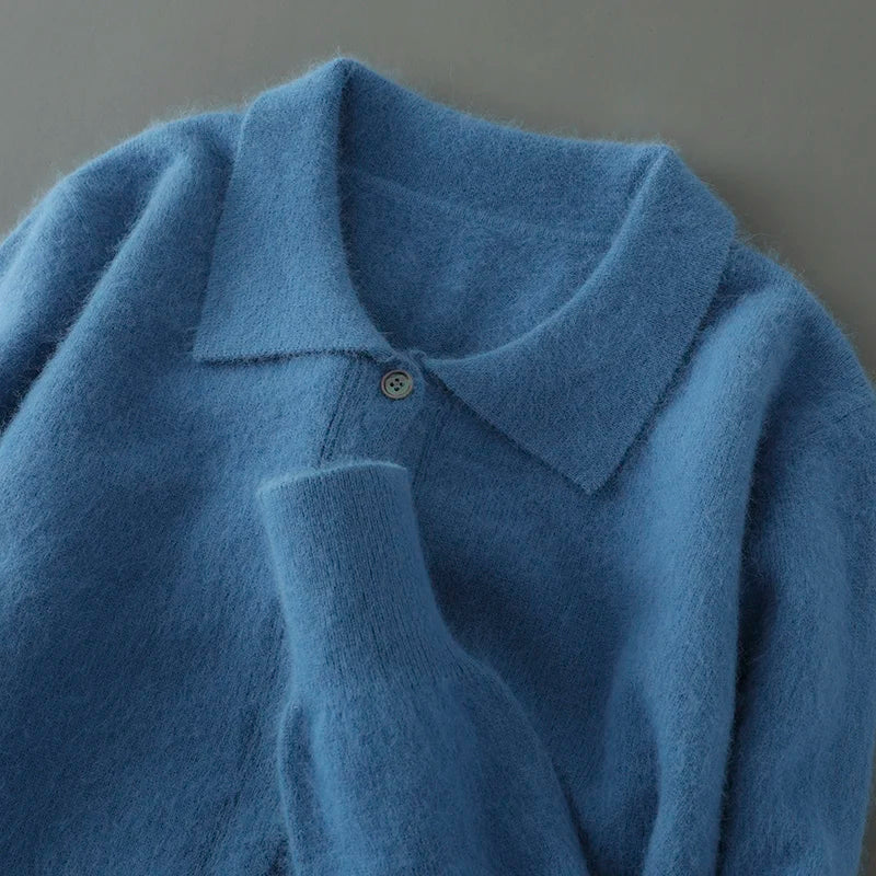 Cashmere Polo Collar Cardigan