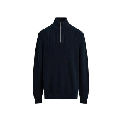 Maglione a collo alto con mezza zip