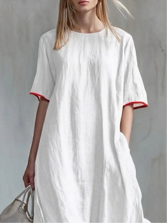 Inma | Vestido Casual con Parches de Rayas