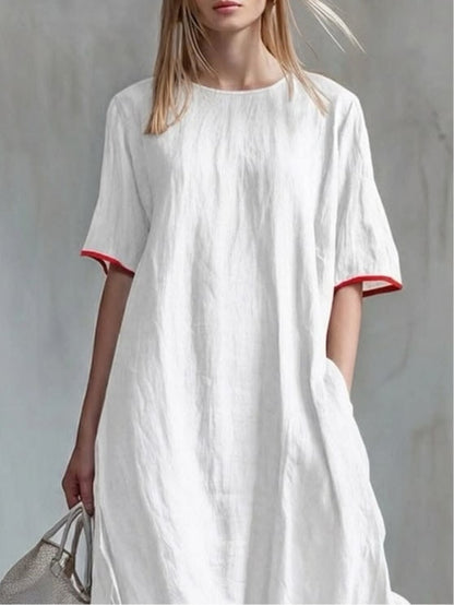 Inma | Vestido Casual con Parches de Rayas