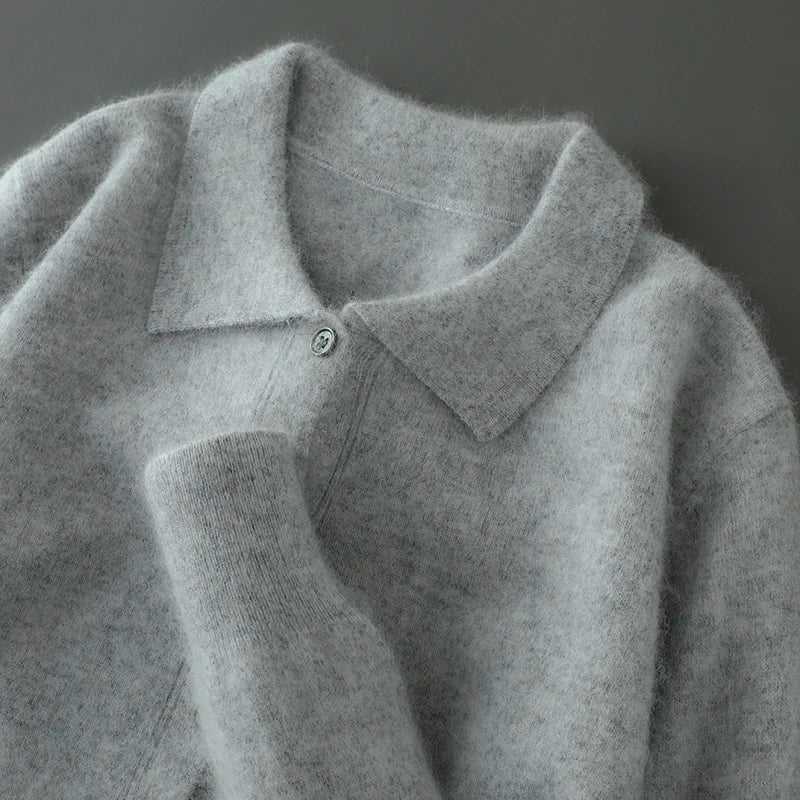 Cashmere Polo Collar Cardigan