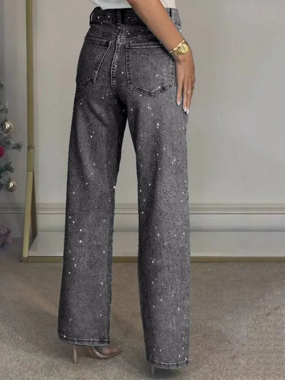 ELENA | JEANS DENIM CON STRASS