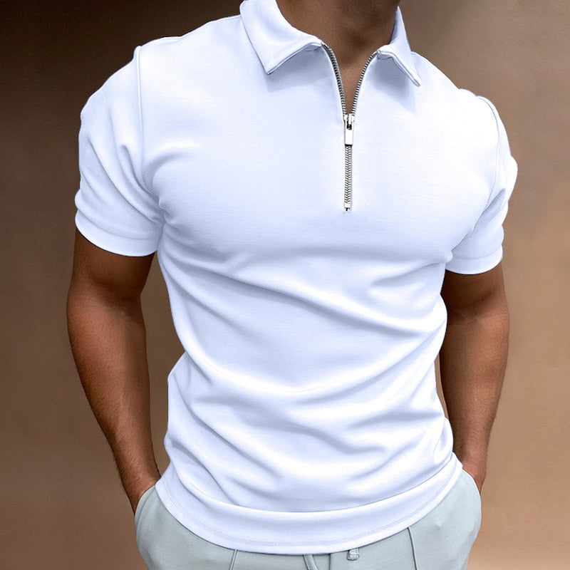 Zip-up Polo Shirt