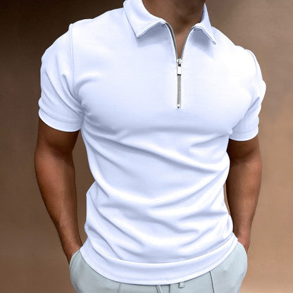 Zip-up Polo Shirt