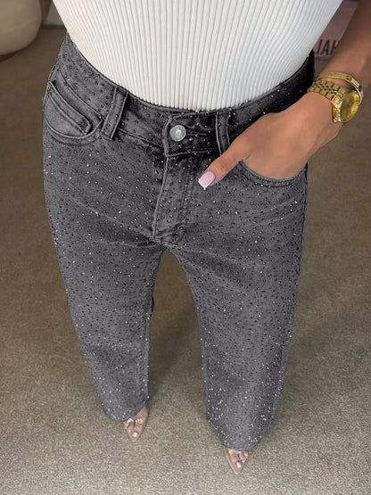 ELENA | JEANS DENIM CON STRASS