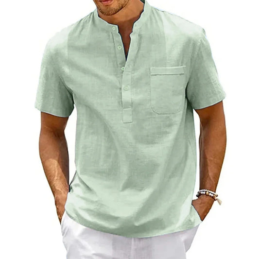 Mateo | Camisa Henley de Manga Corta