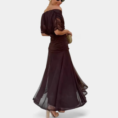 Delfina | Vestido Largo de Gasa Elegante