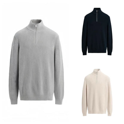 Maglione a collo alto con mezza zip