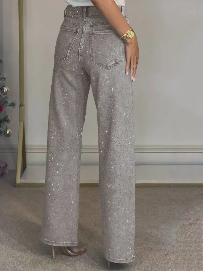 ELENA | JEANS DENIM CON STRASS