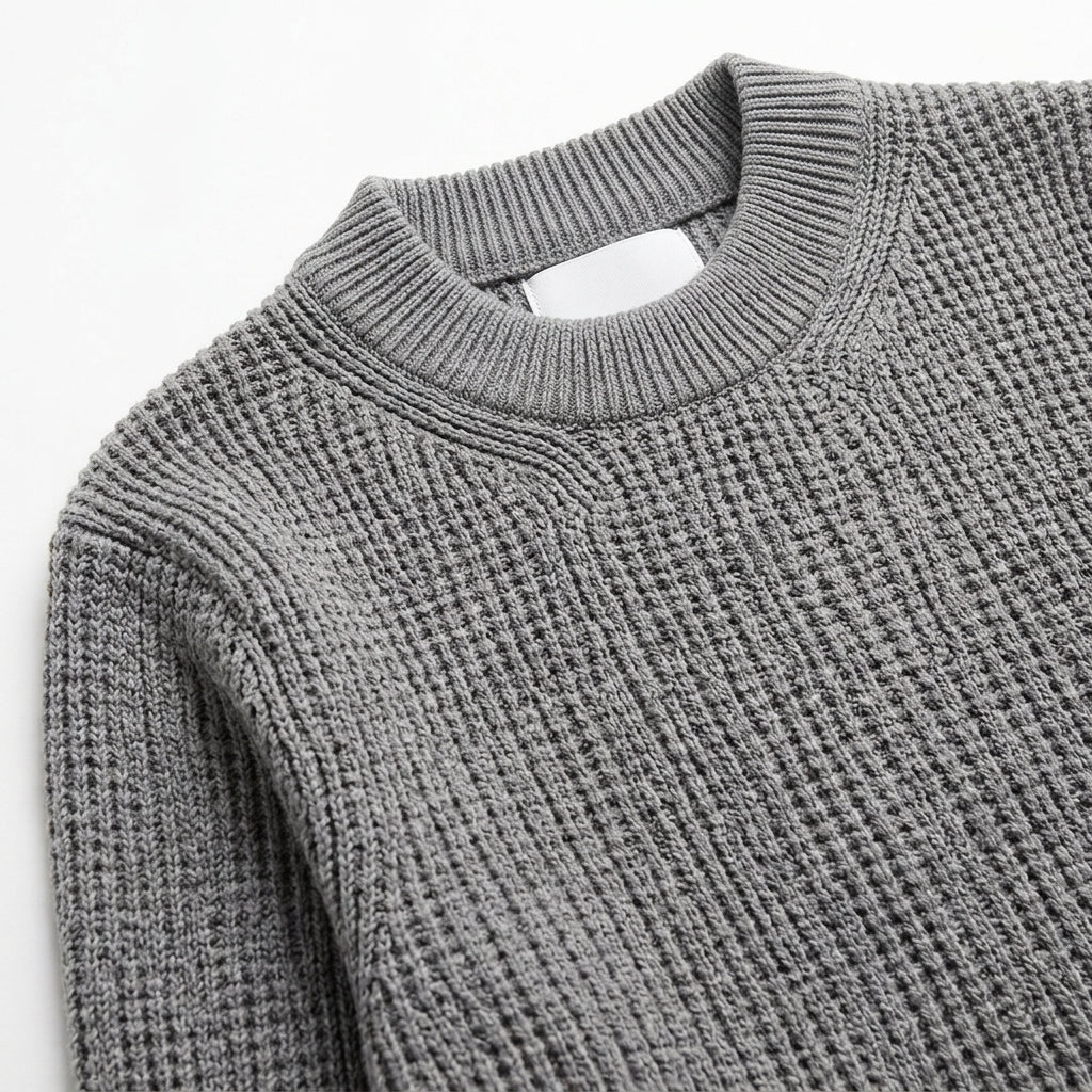 Jersey de Punto de Algodón con Cuello Redondo