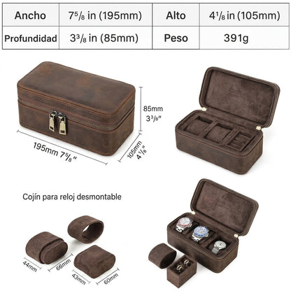 Estuche de Piel para Relojes y Joyas