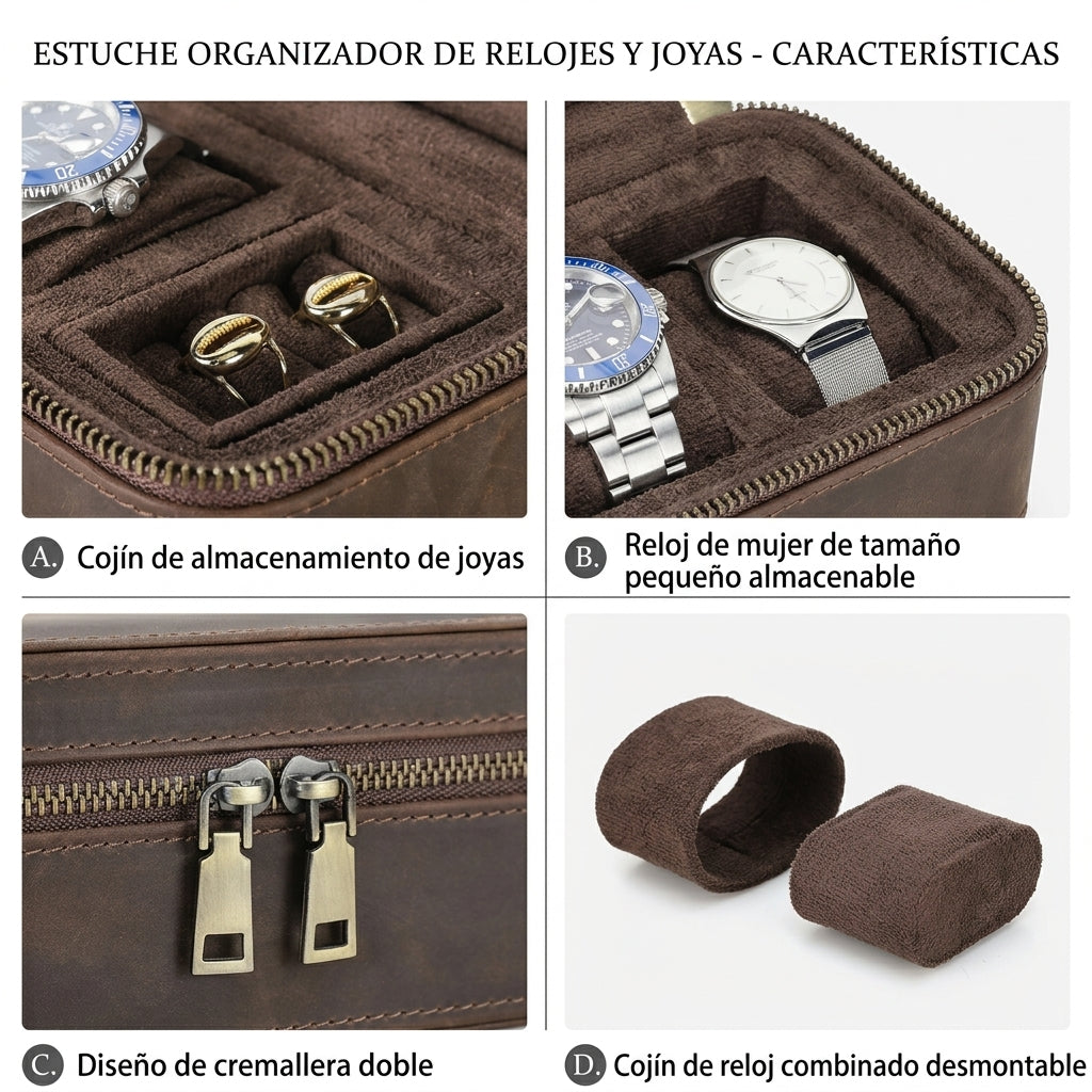 Estuche de Piel para Relojes y Joyas