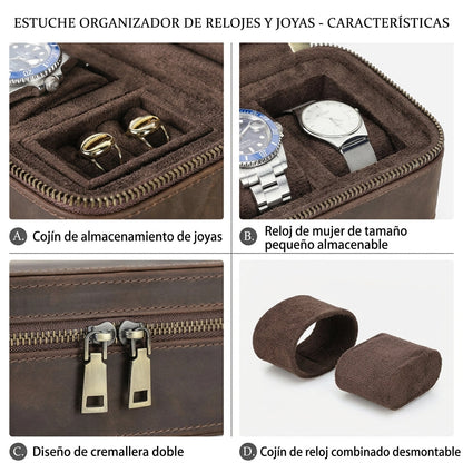 Estuche de Piel para Relojes y Joyas
