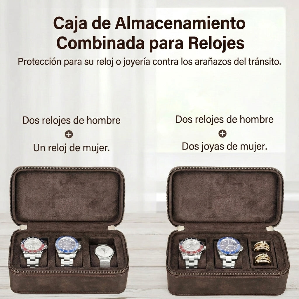 Estuche de Piel para Relojes y Joyas
