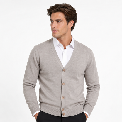 Fleece-Lined Knit Cardigan