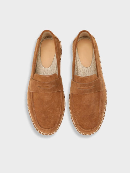 Suede Loafers with Jute Sole