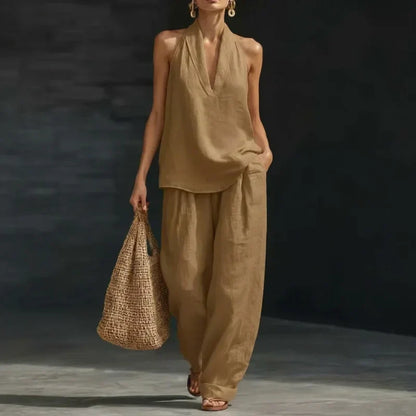 AINHOA | CONJUNTO DE DOS PIEZAS CON TEXTURA DE LINO