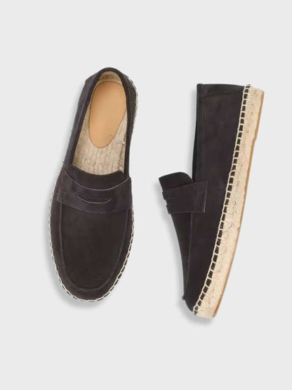 Suede Loafers with Jute Sole