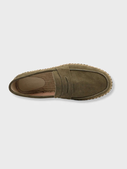 Suede Loafers with Jute Sole