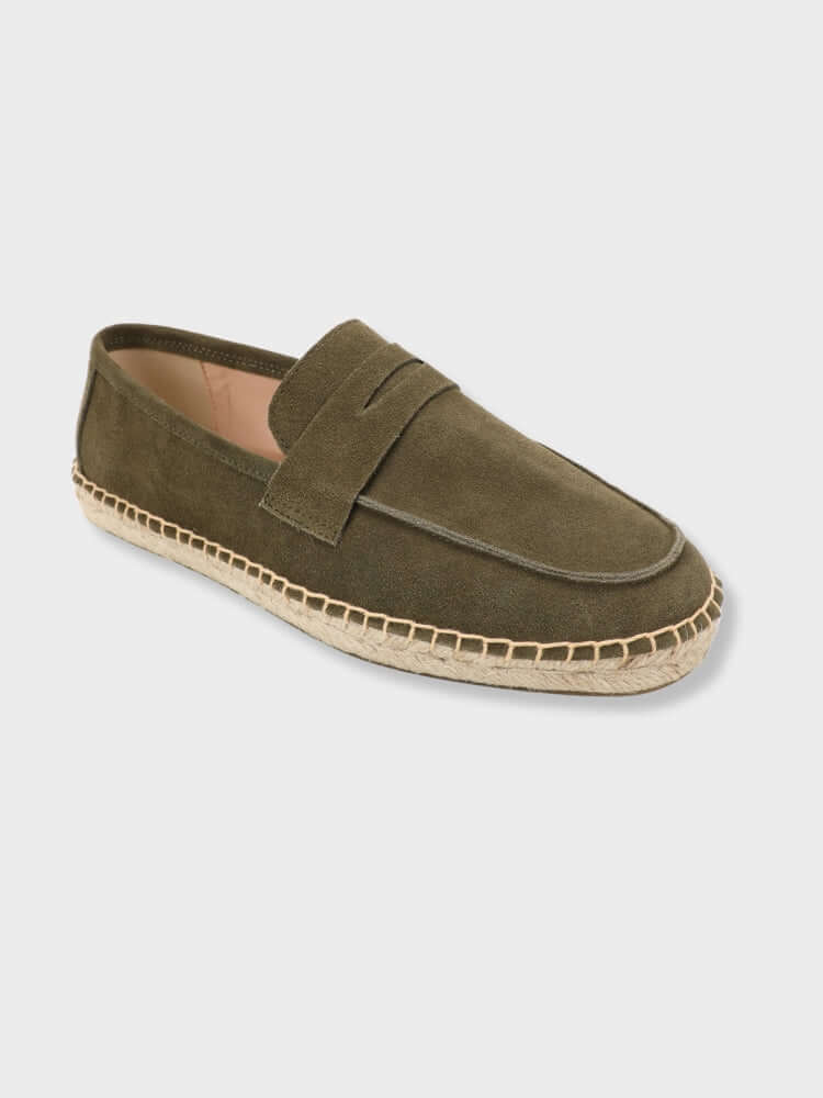 Suede Loafers with Jute Sole