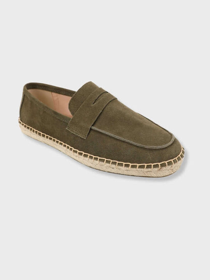 Suede Loafers with Jute Sole