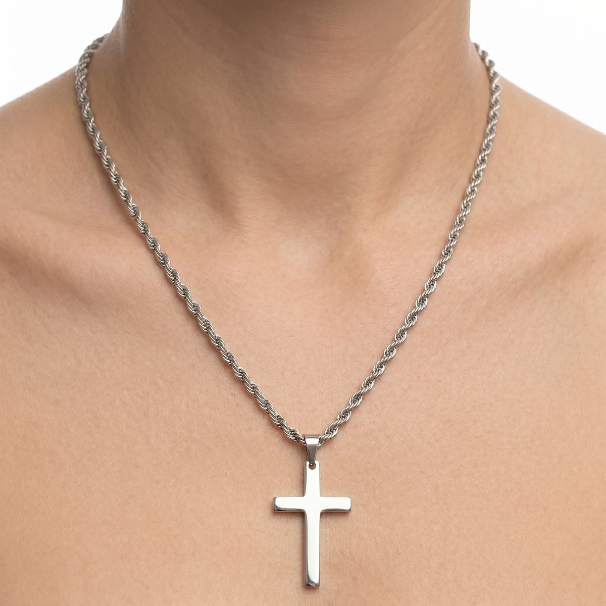 Collana Croce in Acciaio