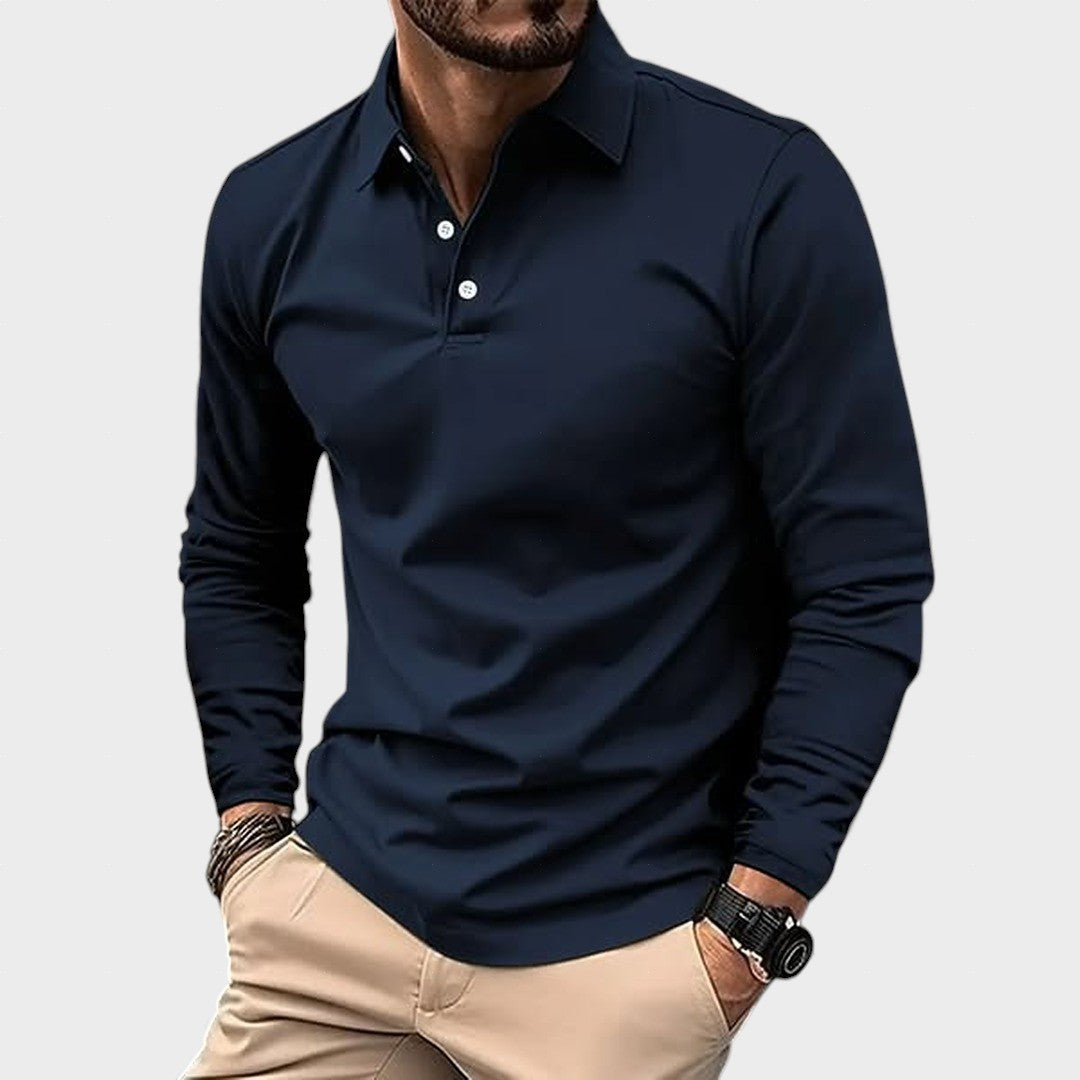 Casualowa koszulka polo z długim rękawem
