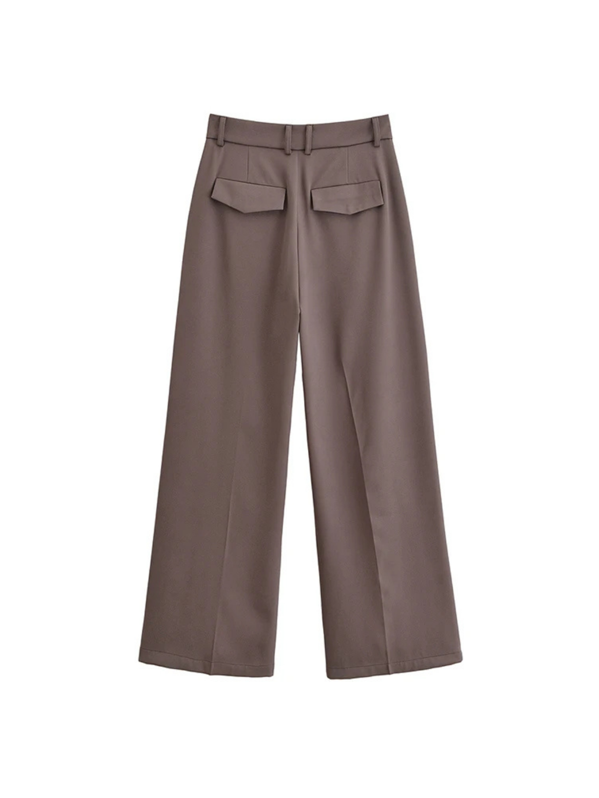 High-Rise Double-Pleat Wide-Leg Trousers