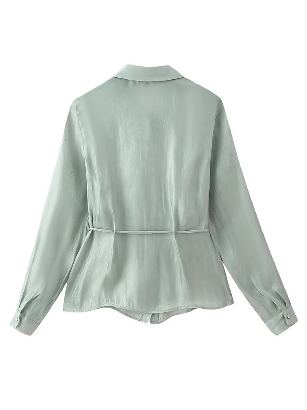 Blusa Semitransparente con Cuello de Solapa