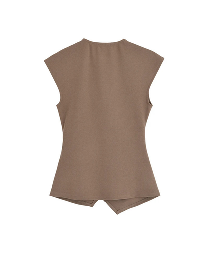 Crisscross Strap Top with Asymmetric Hem