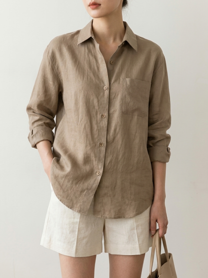 Breathable Long-Sleeve Linen Shirt