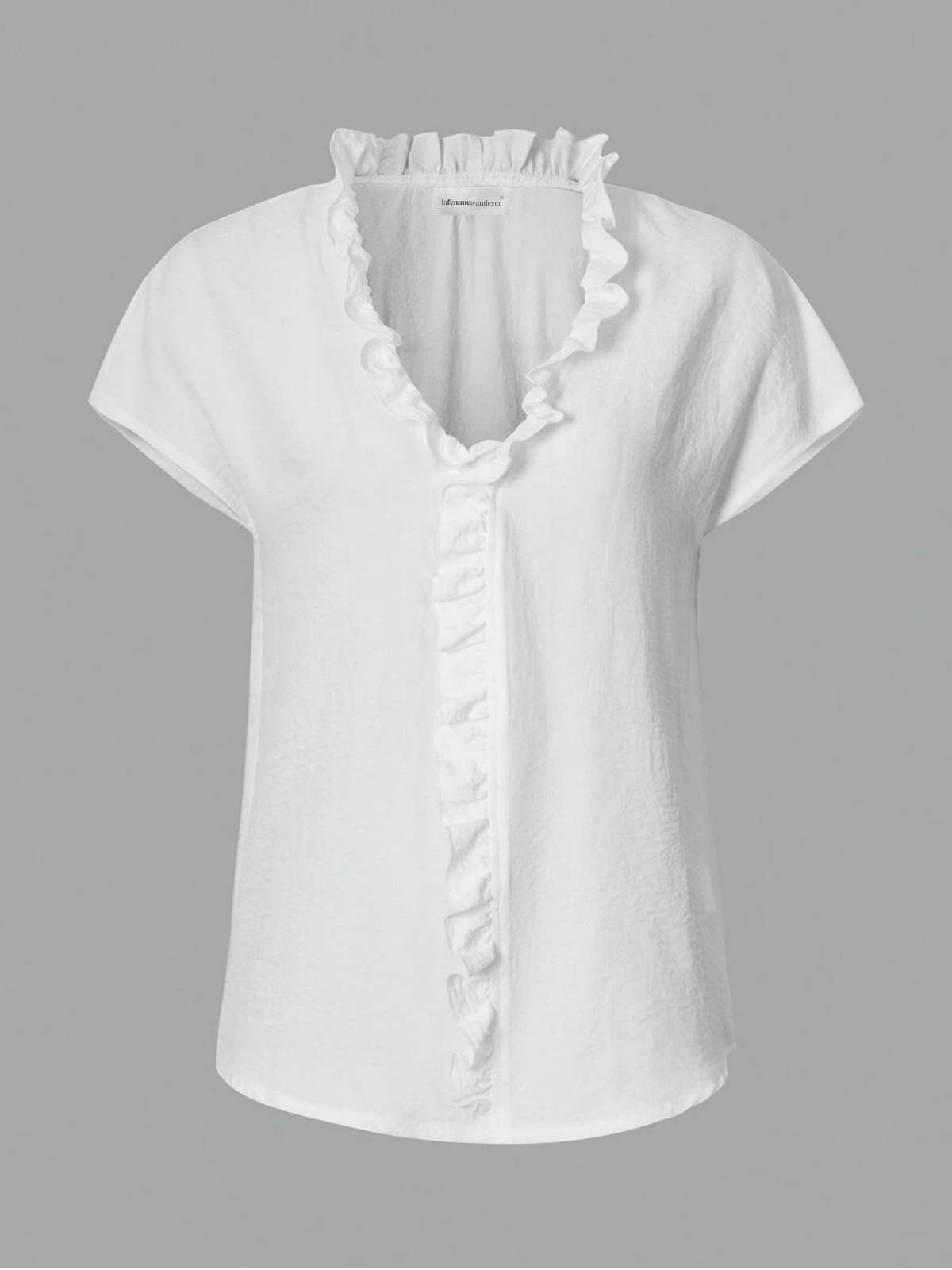 Batwing Sleeve Ruffle Blouse