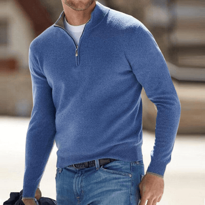 Fine-Knit Half-Zip Sweater
