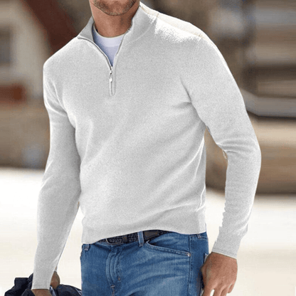 Fine-Knit Half-Zip Sweater