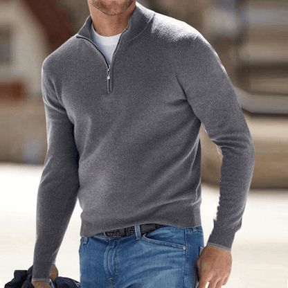 Fine-Knit Half-Zip Sweater