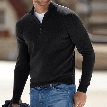 Fine-Knit Half-Zip Sweater