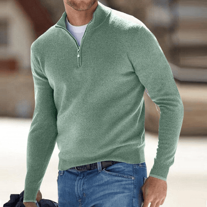 Fine-Knit Half-Zip Sweater