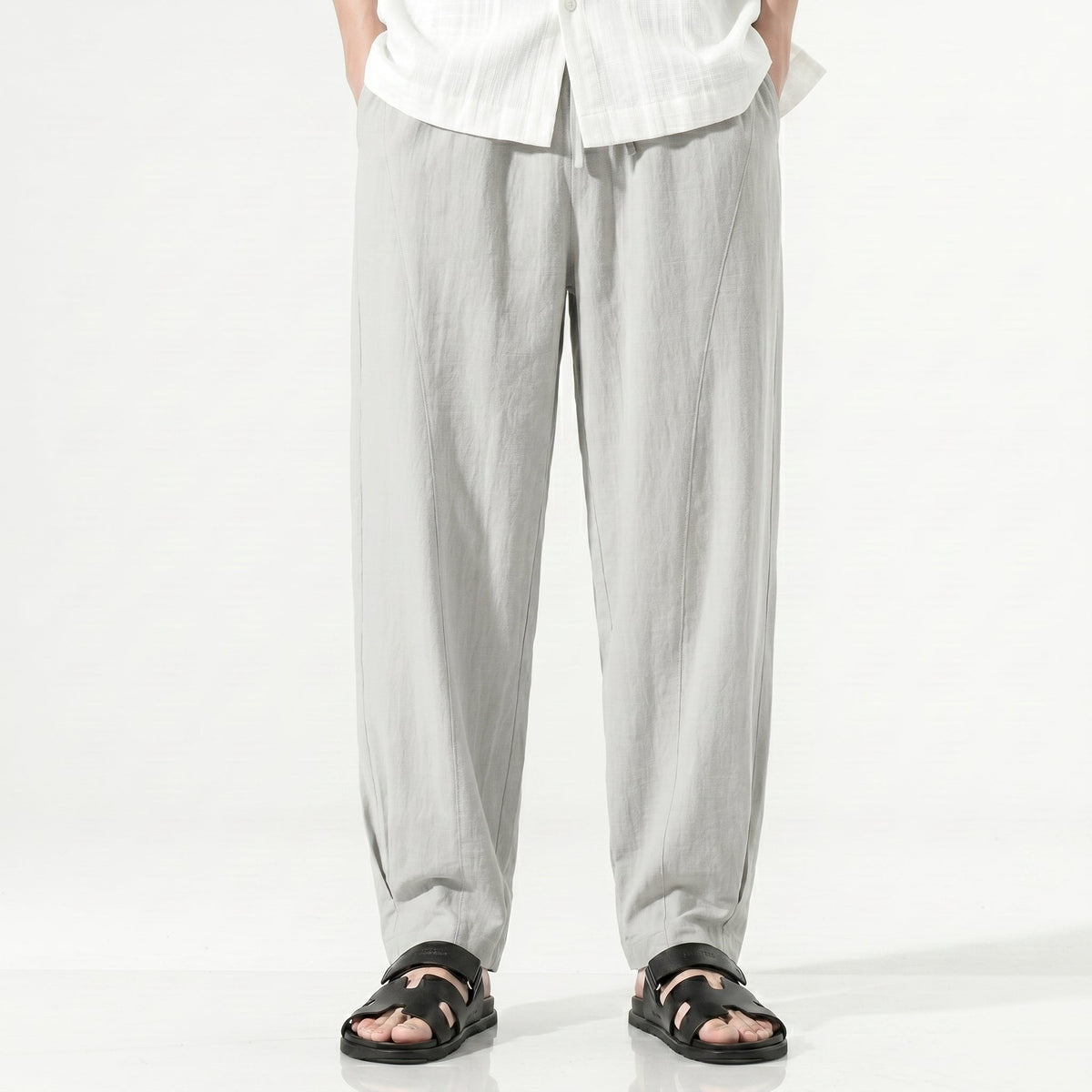 Pantalones Rectos de Lino